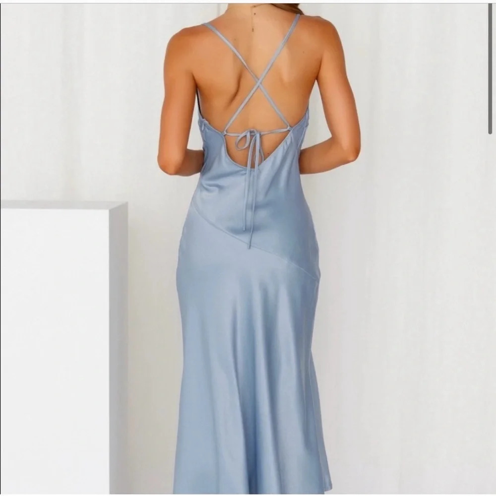 Hello Molly Satin Cowl Neck Midi Dress NWT Sz 6 - Picture 2 of 11
